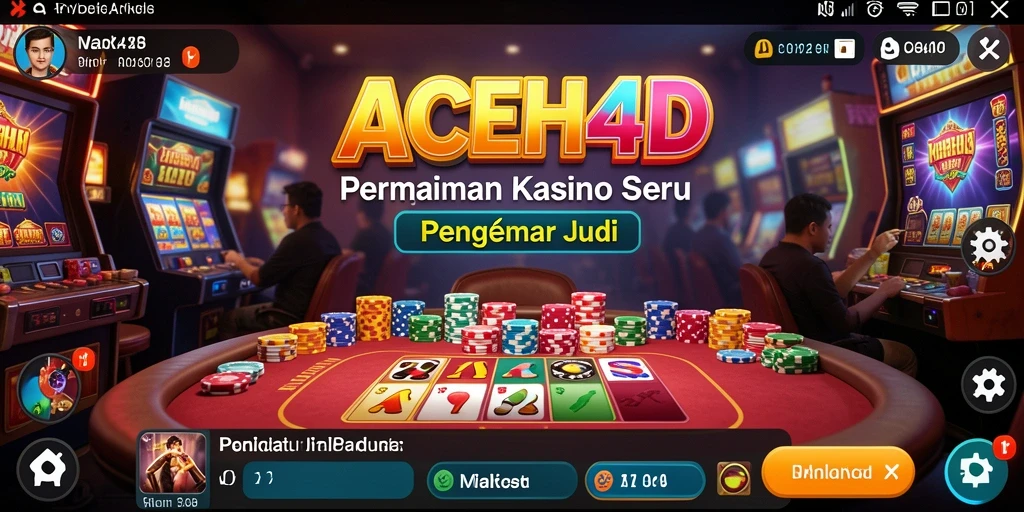 Tampilan gameplay menarik dari ACEH4D dengan suasana kasino yang mendebarkan.