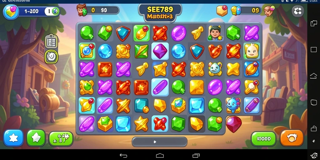 Tampilan utama SEE789 dengan gameplay seru Match-3.
