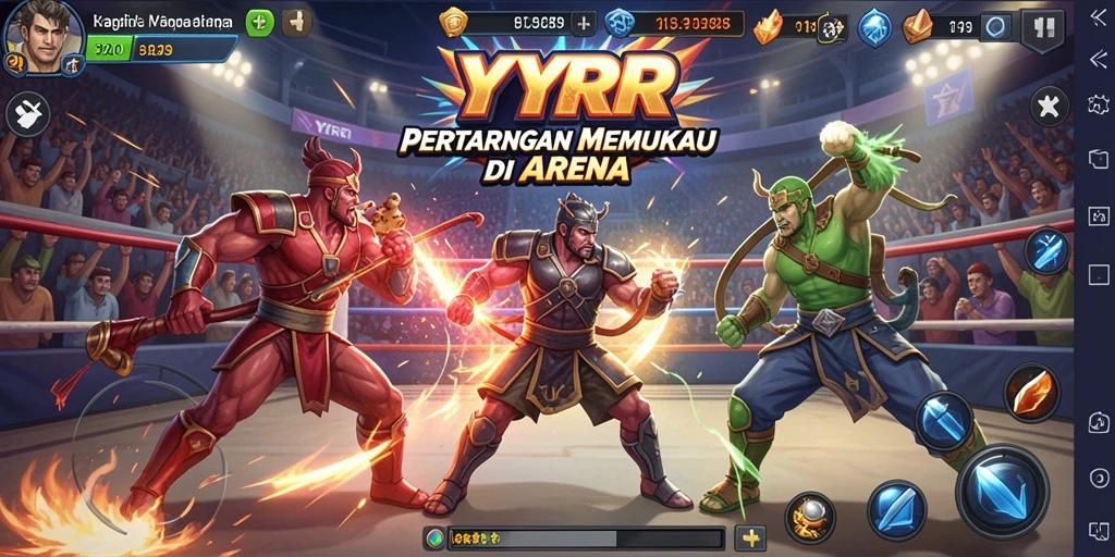 Tangkapan layar YYRR menunjukkan pertempuran epik dengan efek visual yang menakjubkan.